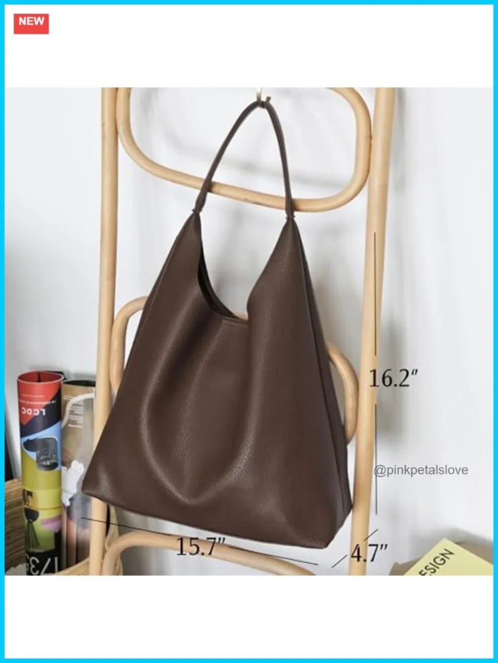 Slouchy Hobo Bag Soft Vegan Leather Shoulder Bag Tote Purse